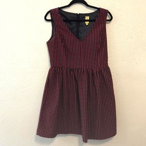 QMack polka dot dress fit and flare retro inspired